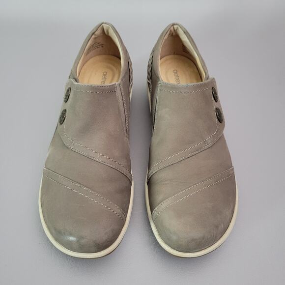 Aetrex Karina Women's Size 10 Leather Monk Strap Loafer Taupe Adjustable Flat - Picture 5 of 13